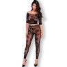 Chilirose - Cr 4661 Top & Leggins Noir S/M